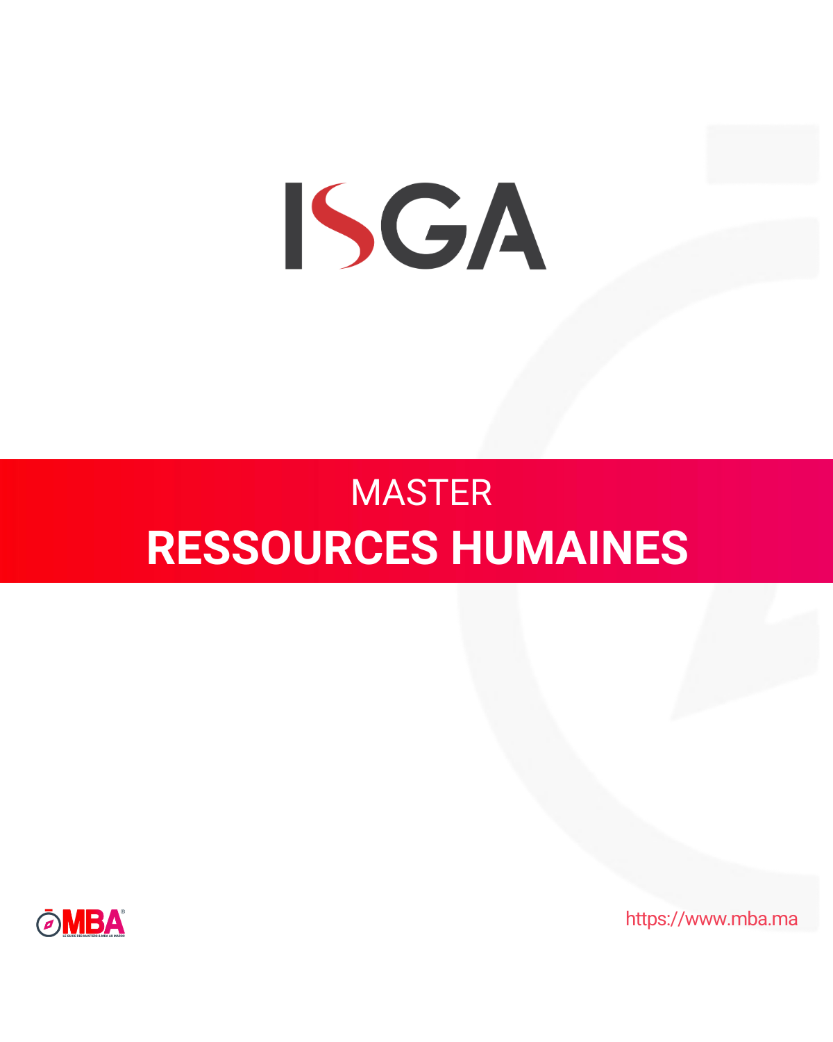 Master en Ressources Humaines (ISGA Rabat) - Start-up.ma